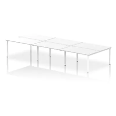 Impulse Bench B2B 6 Person 1400 White Frame Office Bench Desk White