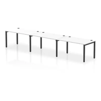 Impulse Bench Single Row 3 Person 1400 Black Frame Bench Desk White