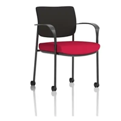 Brunswick Deluxe Black Fabric Back Frame Seat Cherry Arms/Castors