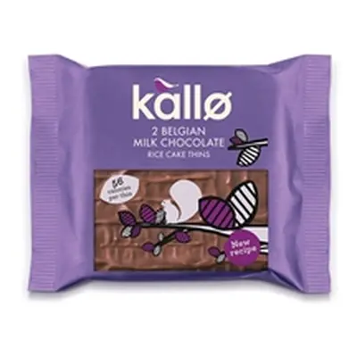 Kallo Belgian Milk Chocolate Rice Cake Thins Two Pack (Pack of 30)