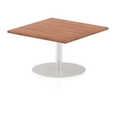 Italia 800mm Poseur Square Table Walnut Top 475mm High Leg