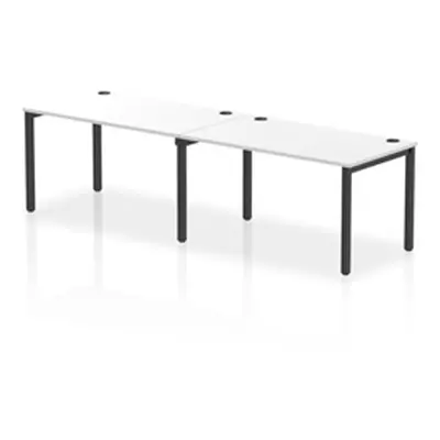 Impulse Bench Single Row 2 Person 1400 Black Frame Bench Desk White