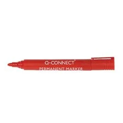 Q-Connect Permanent Marker Pen Bullet Tip Red (Pack of 10) Ref KF26047