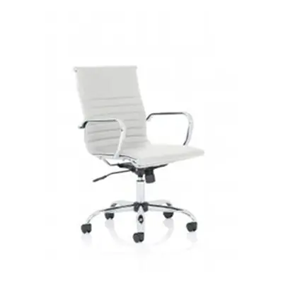 Nola Medium Back White Soft Bonded Leather Executive Chair