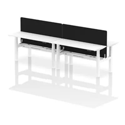 Air B2B 1600x600mm Adjustable 4P Bench Desk CP White/White + Screen