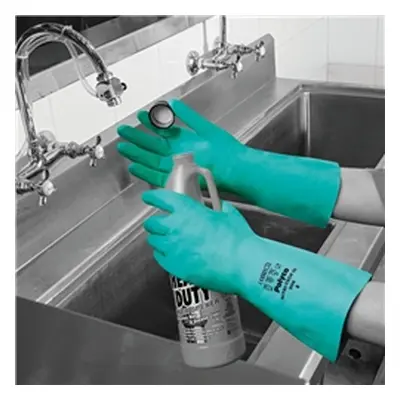 Polyco Nitri-Tech III Nitrile Synthetic Rubber Glove Size 8 Green