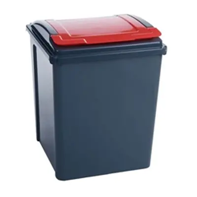 VFM Recycling Bin With Lid 50 Litre Red