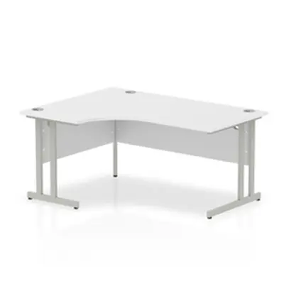 Impulse Cantilever 1600 Left Hand Crescent Desk White - I0