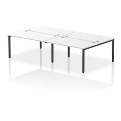 Impulse Bench B2B 4 Person 1400 Black Frame Office Bench Desk White