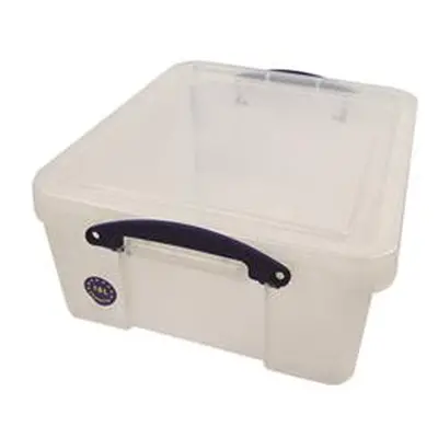 Really Useful 18L Plastic Storage Box with Lid CD/DVDs Clear