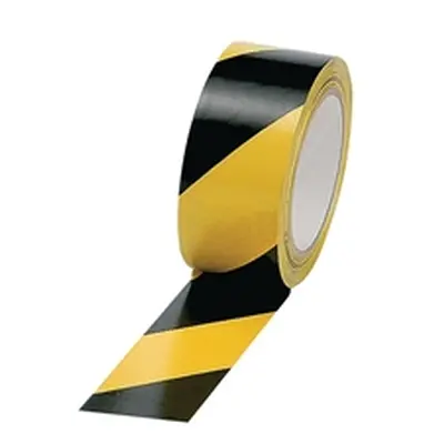 Hazard Tape Soft PVC Internal Use 50mmx33m Black and Yellow [Pack 6]