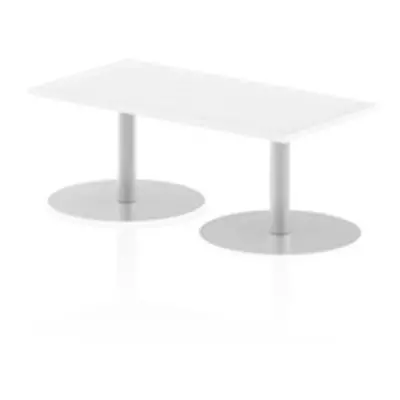 Italia 1200 x 600mm Poseur Rectangular Table White Top 475mm High Leg