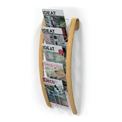 Alba Wall Display Unit 5 Compartments Natural Wood & White