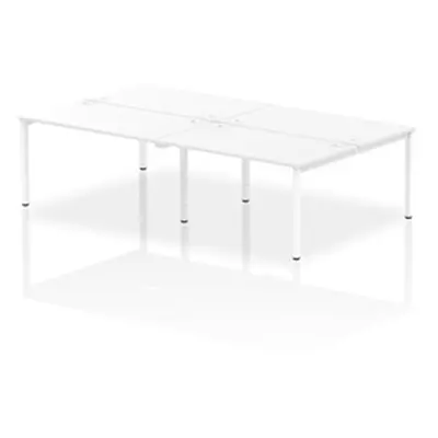 Impulse Bench B2B 4 Person 1400 White Frame Office Bench Desk White