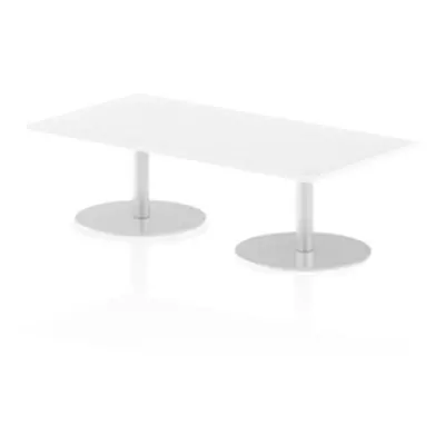 Italia 1600 x 800mm Poseur Rectangular Table White Top 475mm High Leg