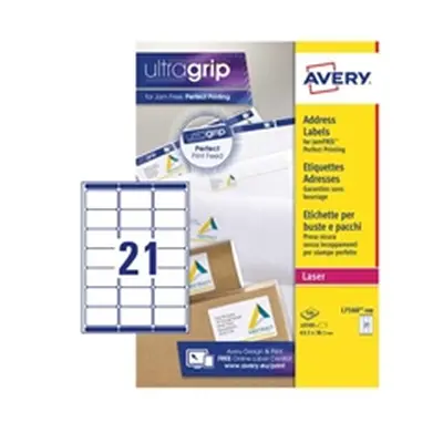 Avery Laser Address Labels 21/Sheet White Ref L7160-500 [10500 Labels]