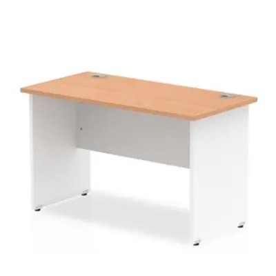 Impulse Panel End 1200/600 Rectangle Desk Oak Top White - TT000089