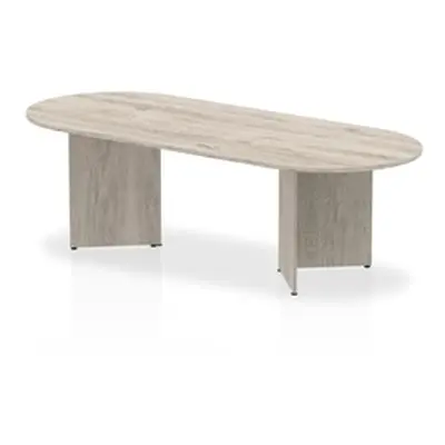 Impulse 2400mm Boardroom Table Grey Oak Top Arrowhead Leg