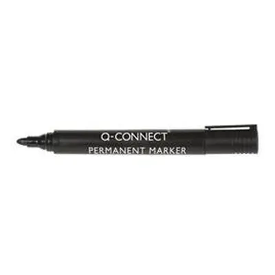 Q-Connect Permanent Marker Pen Bullet Tip Black (Pack of 10) - KF26045