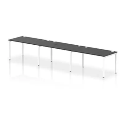 Impulse Bench Single Row 3 Person 1400 White Frame Bench Desk Black