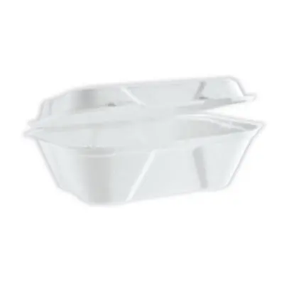 Vegware Bagasse Takeaway Box Clamshell 7x5 inch White (Pack of 500)