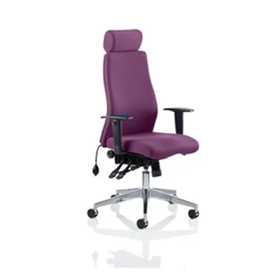 Onyx Posture Chair Purple Colour With Headrest With Arms Re