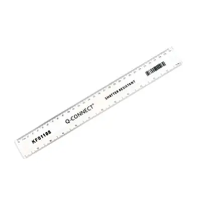 Q-Connect Shatter Resistant Ruler 30cm Clear (Pack of 10) Ref KF01108Q