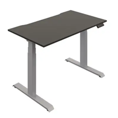 Okoform Dual Motor Height Adjustable Desk Black/Silver Frame 1400X800