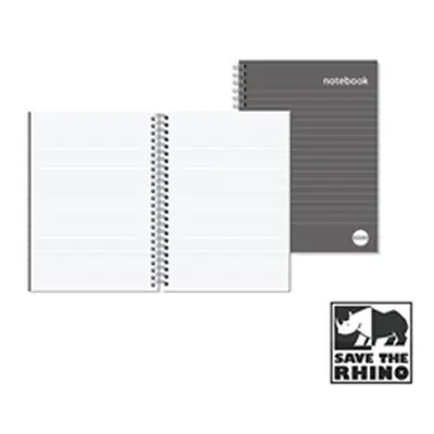 RHINO A5 Hardback Notebook Wirebound 160 Pages 8mm Lined