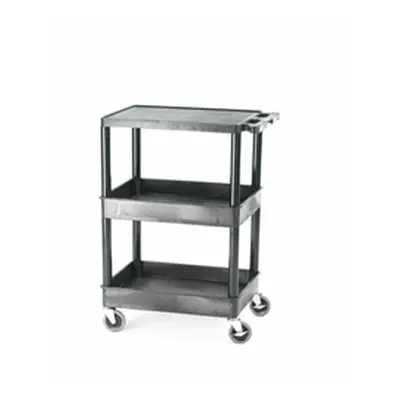 Super Strength Multi Purpose Trolley; Shelf & Trays; Castors; Black