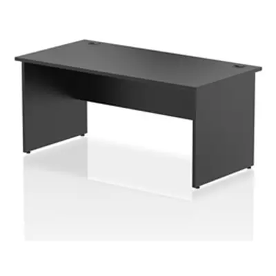 Impulse 1600x800mm Straight Office Desk Black Top Panel End Leg