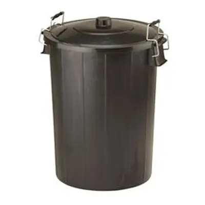 Strata Black Bin With Metal Clip Handles