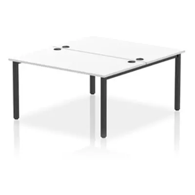 Impulse Bench B2B 2 Person 1400 Black Frame Office Bench Desk White