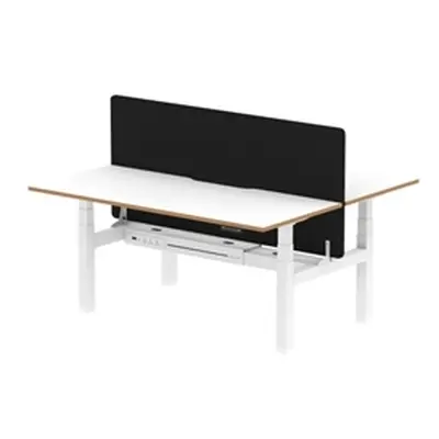 Air B2B Oslo 1600x800 Adjustable 2P Bench Desk White + Black Screen