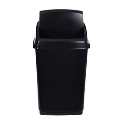 2Work Swing Top Bin 50 Litre Black RB02381