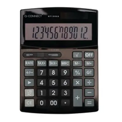 Q-Connect 12 Digit Business Table Top Calculator Large Black KF19066