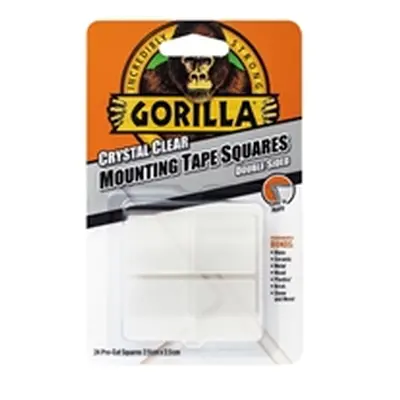 Gorilla Mounting Tape Squares Clear (24 Pack) 3044111