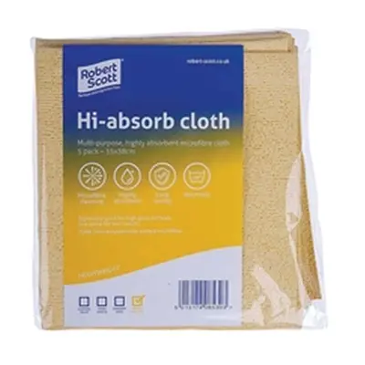 Robert Scott Hi-Absorb Microfibre Cloth Yellow (5 Pack)