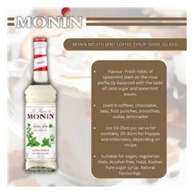 Monin Mojito Mint Coffee Syrup 700ml (Glass)