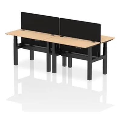 Air B2B 1200x600mm Adjustable 4P Bench Desk CP Maple/Black + Screen