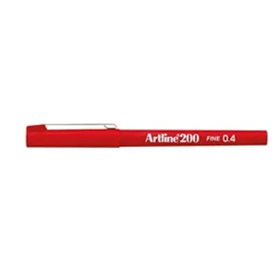 Artline 200 Fineliner Pen Fine Red (12 Pack) A2002