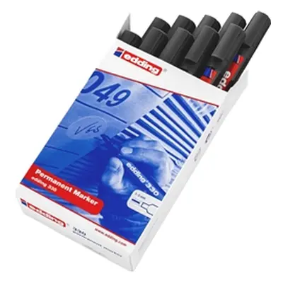 Edding 330 Permanent Chisel Tip Marker Black (10 Pack)