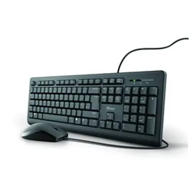 Trust TKM-250 Wired Keyboard And Mouse Set Black UK 23979