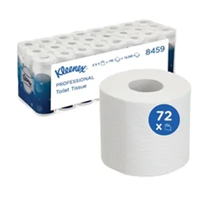 Kleenex 3-Ply Toilet Rolls Toilet Tissue Sheets White (Pack 72) 8459