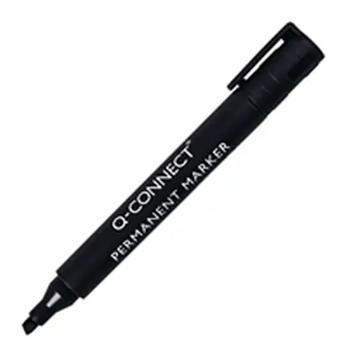 Q-Connect Permanent Marker Pen Chisel Tip Black (Pack of 10) - KF26042