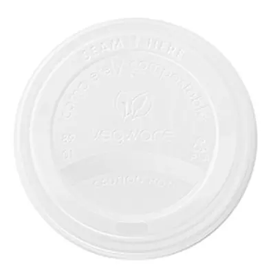 Vegware Hot Cup Lid 12oz 89-series White (Pack of 1000) VLID89S