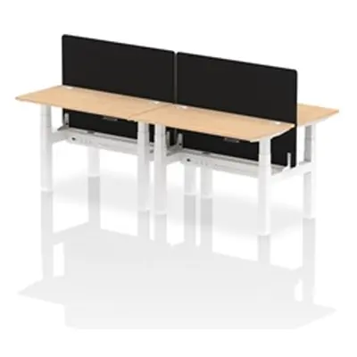 Air B2B 1200x600mm Adjustable 4P Bench Desk CP Maple/White + Screen