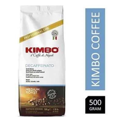 Kimbo Decaf Medium Roast Coffee Beans - 500g