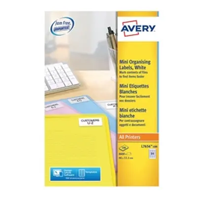 Avery Laser Mini Labels 46mmx11.1mm 84 Per Sheet White (8400 Pack)