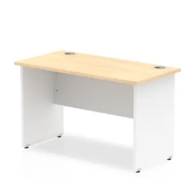 Impulse Panel End 1200/600 Rectangle Desk Maple Top White - TT000123